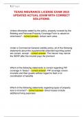 TEXAS INSURANCE LICENSE EXAM 2025  UPDATED ACTUAL EXAM WITH CORRECT  SOLUTIONS&period; 