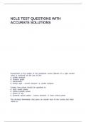 NCLE TEST QUESTIONS WITH ACCURATE SOLUTIONS