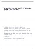 Chapter One Intro to Opticianry exam 100- solved