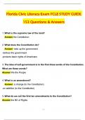 Florida Civic Literacy Exam FCLE Study Guide VERIFIED LATEST 2025 ACTUAL EXAM QUESTIONS AND CORRECT ANSWERS &lpar;VERIFIED ANSWERS&rpar; A&plus; GRADE