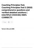Coaching Principles Test&comma; Coaching Principles Test 2 &lpar;2025&rpar; comprehensive questions and verified detailed solutions &lpar; MULTIPLE CHOICES&rpar; &vert;100&percnt; CORRECT&excl;&excl;
