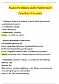 FCLE Practice Civic Literacy Study Exam 2025 ACTUAL EXAM QUESTIONS AND CORRECT ANSWERS &lpar;VERIFIED ANSWERS&rpar; A&plus; GRADE&period;