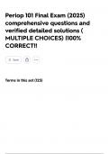 Periop 101 Final Exam &lpar;2025&rpar; comprehensive questions and verified detailed solutions &lpar; MULTIPLE CHOICES&rpar; &vert;100&percnt; CORRECT&excl;&excl;