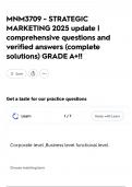 MNM3709 - STRATEGIC MARKETING 2025 update &vert; comprehensive questions and verified answers &lpar;complete solutions&rpar; GRADE A&plus;&excl;&excl;