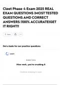 Cleet Phase 4 Exam 2025 REAL EXAM QUESTIONS &vert;MOST TESTED QUESTIONS AND CORRECT ANSWERS &vert;100&percnt; ACCURATE&vert;GET IT RIGHT&excl;&excl;