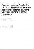Kuby Immunology Chapter 1-4 &lpar;2025&rpar; comprehensive questions and verified detailed solutions &lpar; MULTIPLE CHOICES&rpar; &vert;100&percnt; CORRECT&excl;&excl;
