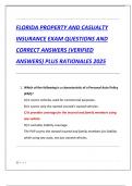 FLORIDA PROPERTY AND CASUALTY  INSURANCE EXAM QUESTIONS AND  CORRECT ANSWERS &lpar;VERIFIED  ANSWERS&rpar; PLUS RATIONALES 2025