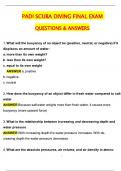 PADI Scuba Diving Final Exam 2025 Actual Questions and Answers &lpar;Latest 2025 &sol; 2026 Update&rpar; &lpar;Verified Answers&rpar; 100&percnt; Correct &vert; Grade A&plus;