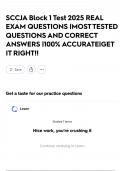 SCCJA Block 1 Test 2025 REAL EXAM QUESTIONS &vert;MOST TESTED QUESTIONS AND CORRECT ANSWERS &vert;100&percnt; ACCURATE&vert;GET IT RIGHT&excl;&excl;