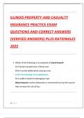 ILLINOIS PROPERTY AND CASUALTY  INSURANCE PRACTICE EXAM QUESTIONS AND CORRECT ANSWERS  &lpar;VERIFIED ANSWERS&rpar; PLUS RATIONALES  2025
