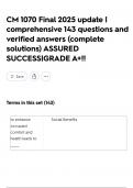 CM 1070 Final 2025 update &vert; comprehensive 143 questions and verified answers &lpar;complete solutions&rpar; ASSURED SUCCESS&vert;GRADE A&plus;&excl;&excl;