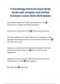 Cosmetology Instructor Exam Study Guide with complete and Verified Solutions &vert; Latest 2025&sol;2026 Update&period;