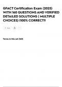 GFACT Certification Exam &lpar;2025&rpar; WITH 160 QUESTIONS AND VERIFIED DETAILED SOLUTIONS &lpar; MULTIPLE CHOICES&rpar; &vert;100&percnt; CORRECT&excl;&excl;