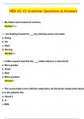 HESI A2 V2 Grammar Exam 2025 Actual Questions and Answers &lpar;Latest 2025 &sol; 2026 Update&rpar; &lpar;Verified Answers&rpar; 100&percnt; Correct &vert; Grade A&plus;&period;