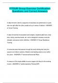 FITOUR Group Exercise Certification Questions with 100&percnt; Correct Answers &vert; Answer Key&comma; Rationalized &vert; Verified Complete Exam Solution &vert;  Grade A&plus; &vert; Latest Update&excl;&excl;&excl;