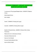 FITOUR PRIMARY GROUP EXERCISE CERTIFICATION EXAM QUESTIONS WITH 100&percnt; CORRECT ANSWERS &vert; ANSWER KEY&comma; RATIONALIZED &vert; VERIFIED COMPLETE EXAM SOLUTION &vert; GRADE A&plus; &vert; LATEST UPDATE&excl;&excl;&excl;