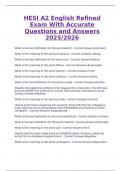 HESI A2 English Refined Exam &ndash; Accurate Questions and Answers &ndash; 2025&sol;2026 Edition