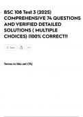 BSC 108 Test 3 &lpar;2025&rpar; COMPREHENSIVE 74 QUESTIONS AND VERIFIED DETAILED SOLUTIONS &lpar; MULTIPLE CHOICES&rpar; &vert;100&percnt; CORRECT&excl;&excl;