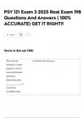 PSY 121 Exam 3 2025 Real Exam 198 Questions And Answers &lpar; 100&percnt; ACCURATE&rpar; GET IT RIGHT&excl;&excl;