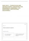 WGU D637 - CURRICULUM AND INSTRUCTIONAL STRATEGIES FOR MEANINGFUL LEARNING &vert; 125 QUESTIONS &vert; WITH ACTUAL SOLUTIONS&excl;&excl;