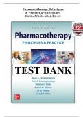 Test Bank for Pharmacotherapy Principles And Practice 4th Edition Chisholm-Burns &vert; Complete Chapters 1 - 102 &vert; Questions and Answers with explanation &vert; PDF format &vert; Latest 2025 &sol; 2026