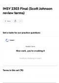 INSY 2303 Final &lpar;Scott Johnson review terms&rpar; 2025 REAL EXAM QUESTIONS &vert;MOST TESTED QUESTIONS AND CORRECT ANSWERS &vert;100&percnt; ACCURATE&vert;GET IT RIGHT&excl;&excl;