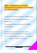 BIOD 171 EXAM PACKAGE DEAL QUESTIONS AND VERIFIED DETAILED ANSWERS &vert; 100&percnt; GUARANTEED PASS &vert; ALREADY GRADED A&plus;