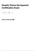 Shopify Theme Devlopment Certification Exam &lpar;2025&rpar; COMPREHENSIVE 108 QUESTIONS AND VERIFIED DETAILED SOLUTIONS &lpar; MULTIPLE CHOICES&rpar; &vert;100&percnt; CORRECT&excl;&excl;