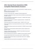 CDL Hazmat Exam Questions With Complete Rationalised Answers