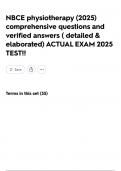 NBCE physiotherapy  &lpar;2025&rpar; comprehensive questions and verified answers &lpar; detailed & elaborated&rpar; ACTUAL EXAM 2025 TEST&excl;&excl;