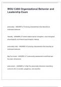 WGU C484 Organizational Behavior and Leadership Exam &lpar;Latest 2025&sol; 2026 Update&rpar; Questions and Correct Answers &vert; 100&percnt; Verified &vert;  Grade A&plus; 