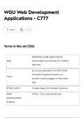 WGU Web Development Applications - C777 2025&vert; COMPLETE EXAM SET &lpar;questions and verified answers&rpar;frequently most tested questions &vert; already passed&excl;&excl;