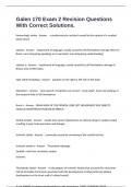 Galen 170 Exam 2 Revision Questions With Correct Solutions&period;