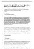 Leadership Quiz 3 Prep Exam Questions With Guaranteed Pass Solutions&period;