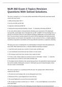 NUR 282 Exam 3 Topics Revision Questions With Solved Solutions&period;