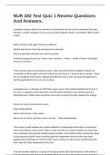 NUR 282 Test Quiz 1 Review Questions And Answers&period;