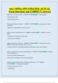 test 1 SPMA 1P93 UPDATED  ACTUAL   Exam Questions and CORRECT Answers