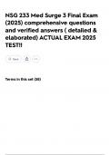 NSG 233 Med Surge 3 Final Exam &lpar;2025&rpar; comprehensive questions and verified answers &lpar; detailed & elaborated&rpar; ACTUAL EXAM 2025 TEST&excl;&excl;