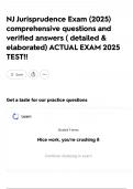 NJ Jurisprudence Exam &lpar;2025&rpar; comprehensive questions and verified answers &lpar; detailed & elaborated&rpar; ACTUAL EXAM 2025 TEST&excl;&excl;