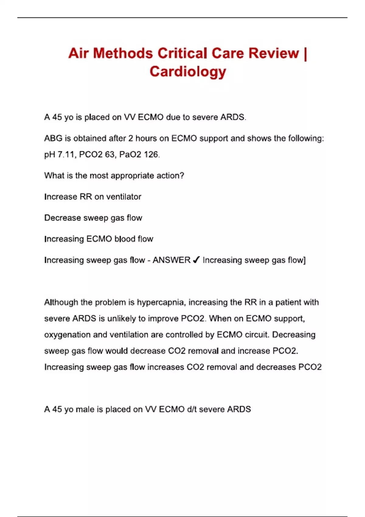 Air Methods Critical Care Review, Cardiology LATEST QUESTIONS AND ...