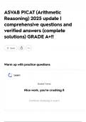 ASVAB PICAT &lpar;Arithmetic Reasoning&rpar; 2025 update &vert; comprehensive questions and verified answers &lpar;complete solutions&rpar; GRADE A&plus;&excl;&excl;