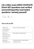 LGI written exam 2025&vert; COMPLETE EXAM SET &lpar;questions and verified answers&rpar;frequently most tested questions &vert; already passed&excl;&excl;