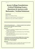 Jersey College Foundations Critical Thinking Exam 2 &vert; 2026&sol;2027 &vert; Spinal Cord Injury&comma; Shock&comma; ARDS&comma; Blood Transfusion Reactions & Chemotherapy &vert; Questions & Answers with Rationales &vert; Grade A &vert; Verified Solutions