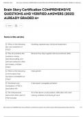 Brain Story Certification exam COMPREHENSIVE QUESTIONS AND VERIFIED ANSWERS &lpar;2025&rpar; ALREADY GRADED A&plus;