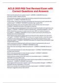 ACLS 2025 RQI Test Revised Exam with Correct Questions and Answers 