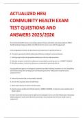 ACTUALIZED HESI  COMMUNITY HEALTH EXAM  TEST QUESTIONS AND  ANSWERS 2025&sol;2026 