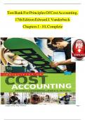 TEST BANK For Principles Of Cost Accounting&comma; 17th Edition by Edward J&period; Vanderbeck&comma; Verified Chapters 1 - 10&comma; Complete Newest Version