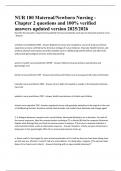 NUR 180 Maternal&sol;Newborn Nursing -  Chapter 2 questions and 100&percnt; verified  answers updated version 2025&sol;2026 