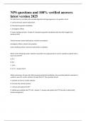 NPS questions and 100&percnt; verified answers  latest version 2025