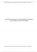 Applied Pharmacology for The Dental Hygienist 9th Edition by Elena Bablenis Haveles Chapters 1 - 26 Complete Test Bank&excl; ALREADY RATED A&plus;